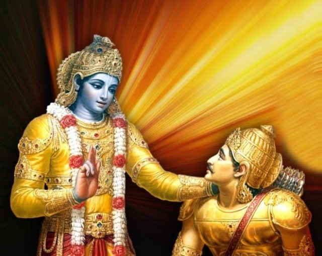 shri krishna with arjun, mahabharat, gita