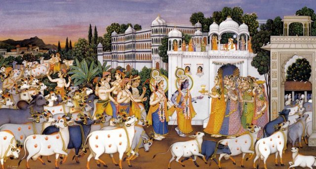 bhagwan krishna with cows