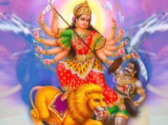 Durga devi maa on lion killing a rakshas jai devi ma